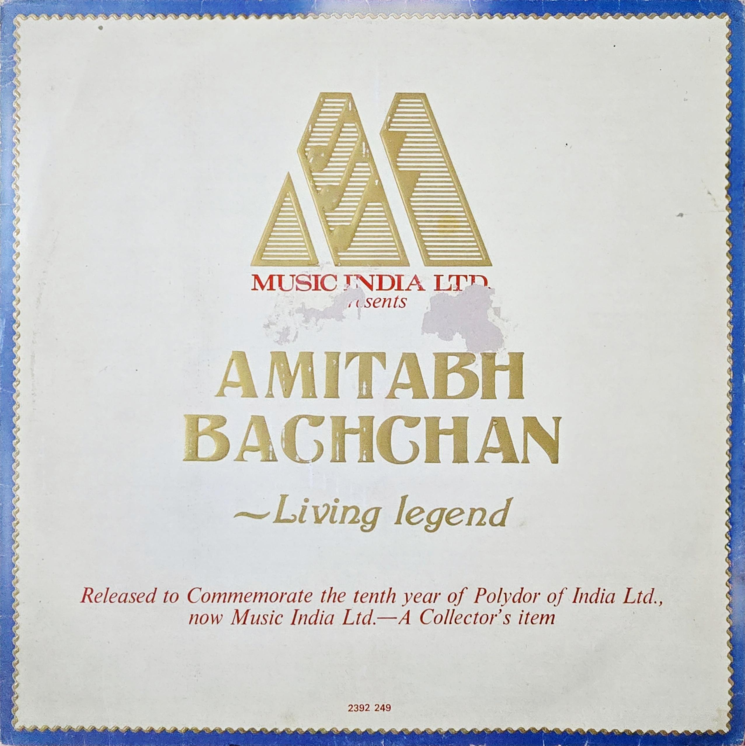 LIVING LEGEND : AMITABH BACHCHAN - LP RECORD ( POLYDOR / MINT ) 2392 249
