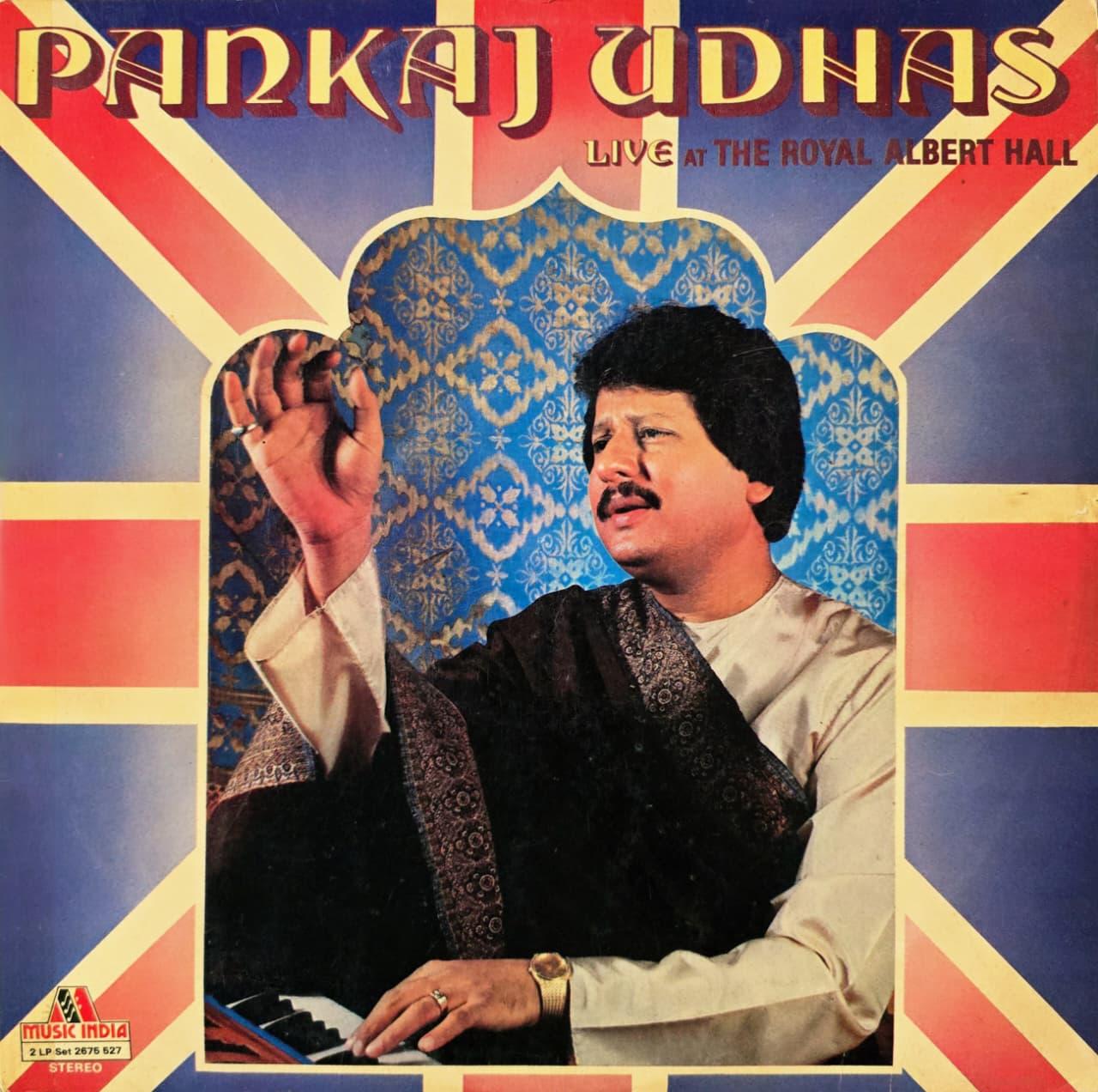 PANKAJ UDHAS : LIVE AT THE ROYAL ALBERT HALL - LP RECORD ( MUSIC INDIA / 95% MINT ) 2LP SET 2675 527