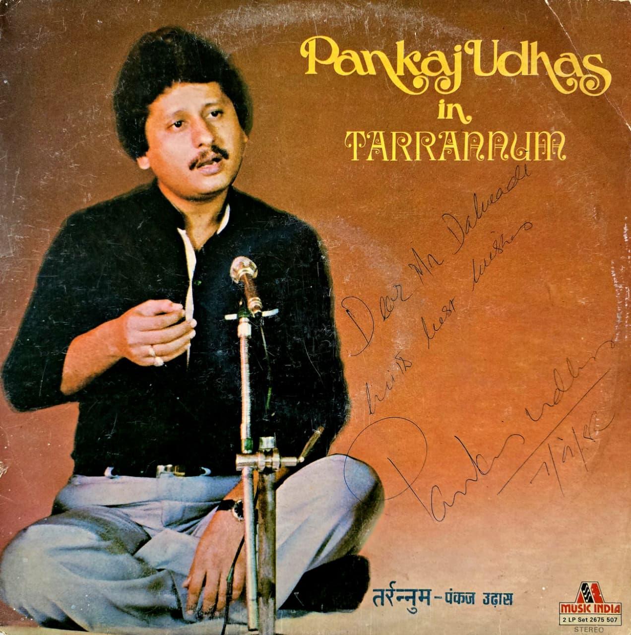 TARRANNUM : PANKAJ UDHAS ( PANKAJ UDHAS SIGNED ) - LP RECORD ( MUSIC INDIA / 95% MINT ) 2LP SET 2675 507