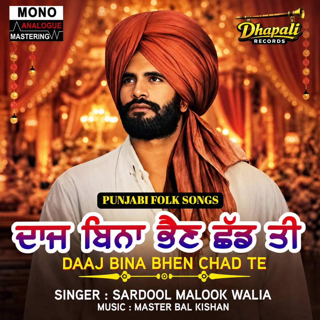 DAAJ BINA BHEN CHAD TE : SARDOOL MALOOK WALIA - VINYL RECORD